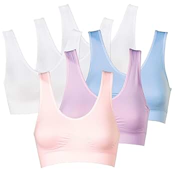 Genie Bra Womens 6 Pack - Wireless Bra for Women, Solid