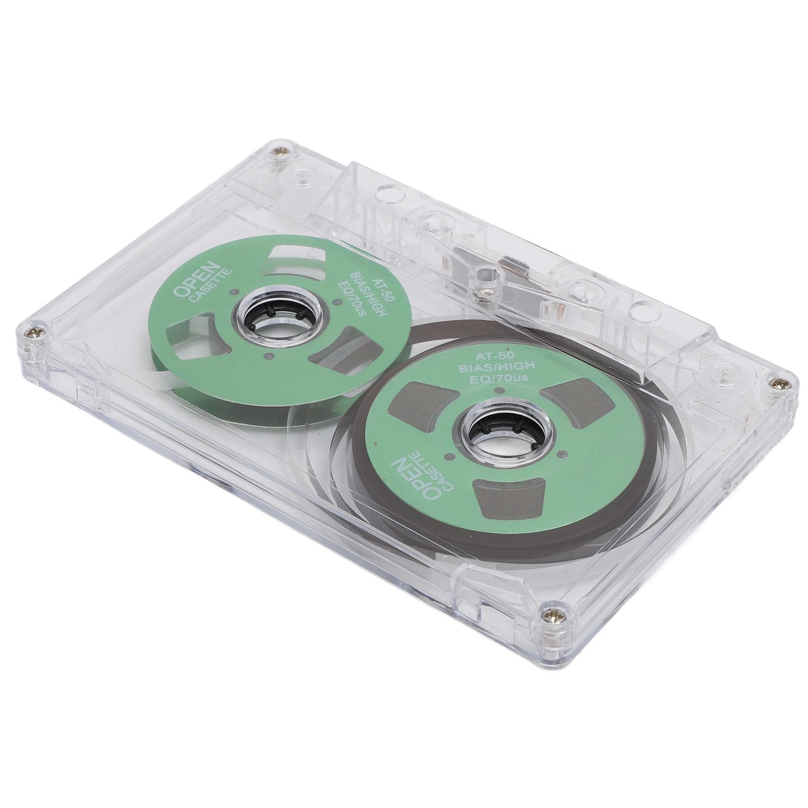 Leere Kassette von Rolle zu Rolle, Normale Vorspannung, 50 Minuten Aufnahmezeit, Kassette mit Metallrädern und Premium-Gehäuse, Ideal für Musikaufnahmen und Soundeffekte (Green)