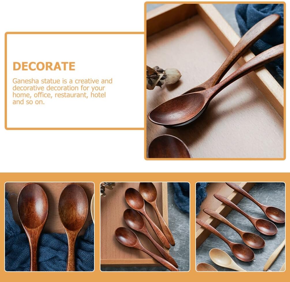 Yardwe 10pcs Wooden Spoons Set Mini Salt Sugar Spoons for Kitchen Jar Tea Scoops Reusable for Honey Spices