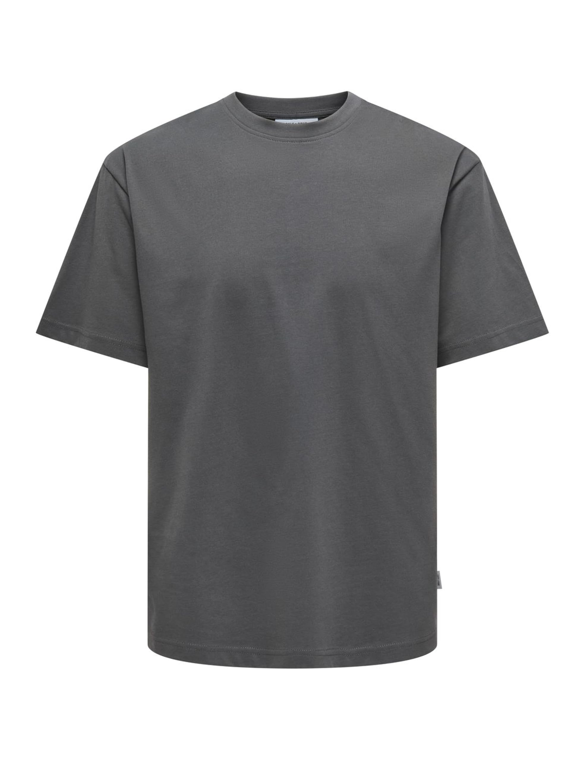 ONLY & SONS Fred Relaxed Short Sleeve T-Shirt, Grey Pinstripe, M