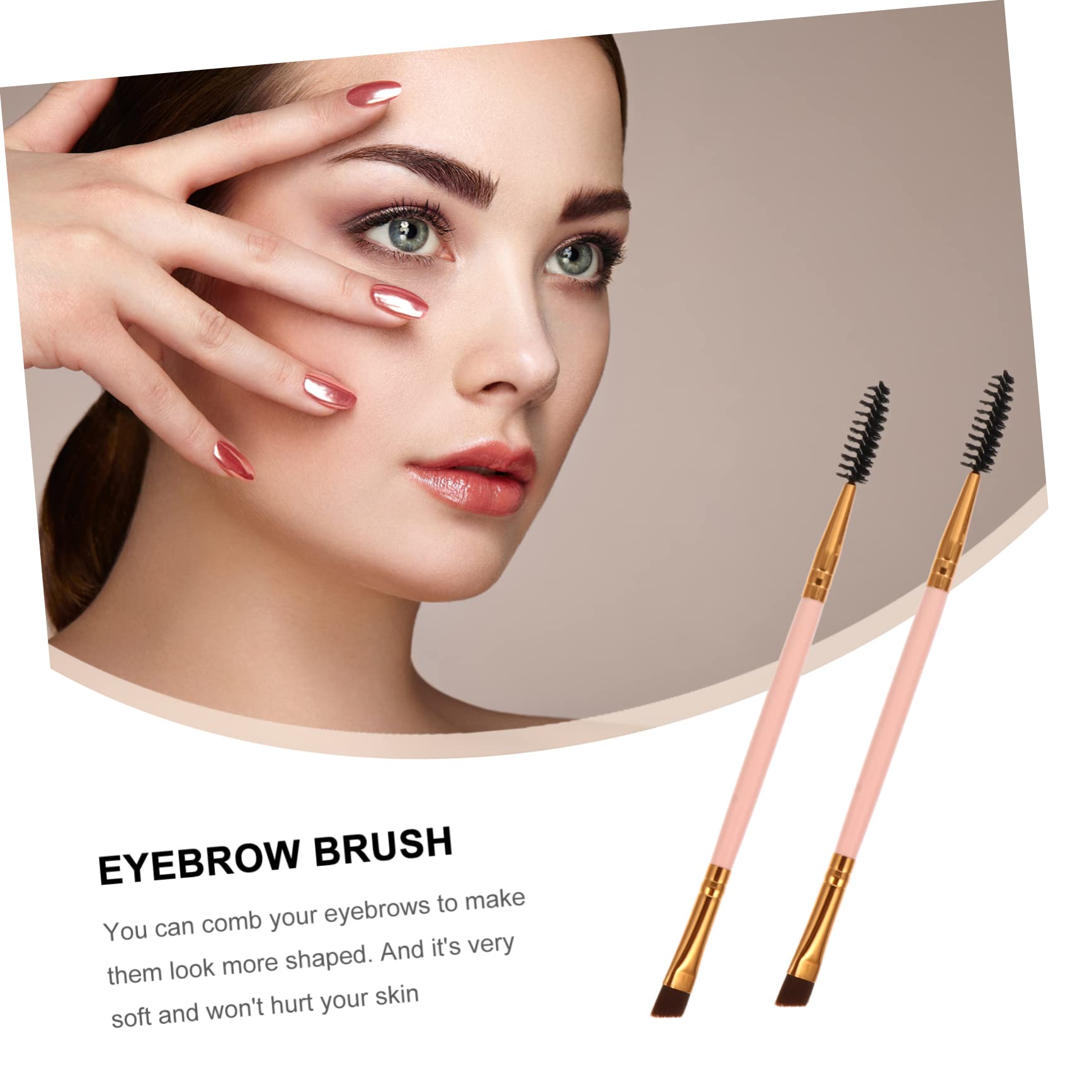 POPETPOP 18pezzi Pennelli Per Sopracciglia e Mascara Pennelli Angolati Per Make-up Occhi Strumenti Di Bellezza Comodi e Resilienti Per Sopracciglia Naturali e Definite