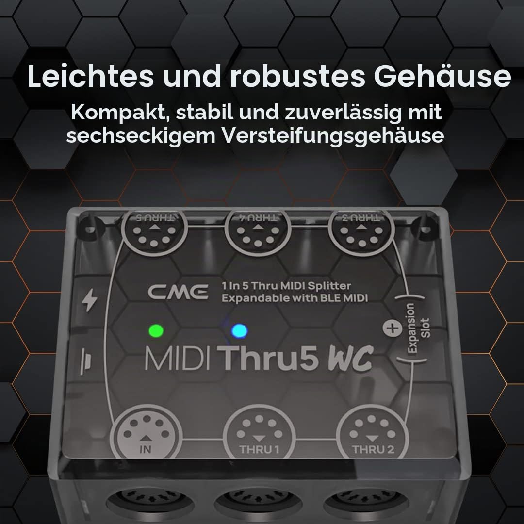 CME MIDI Thru5 WC – 1-In/5-Out DIN Thru Interface mit Hochgeschwindigkeitsübertragung aller Daten