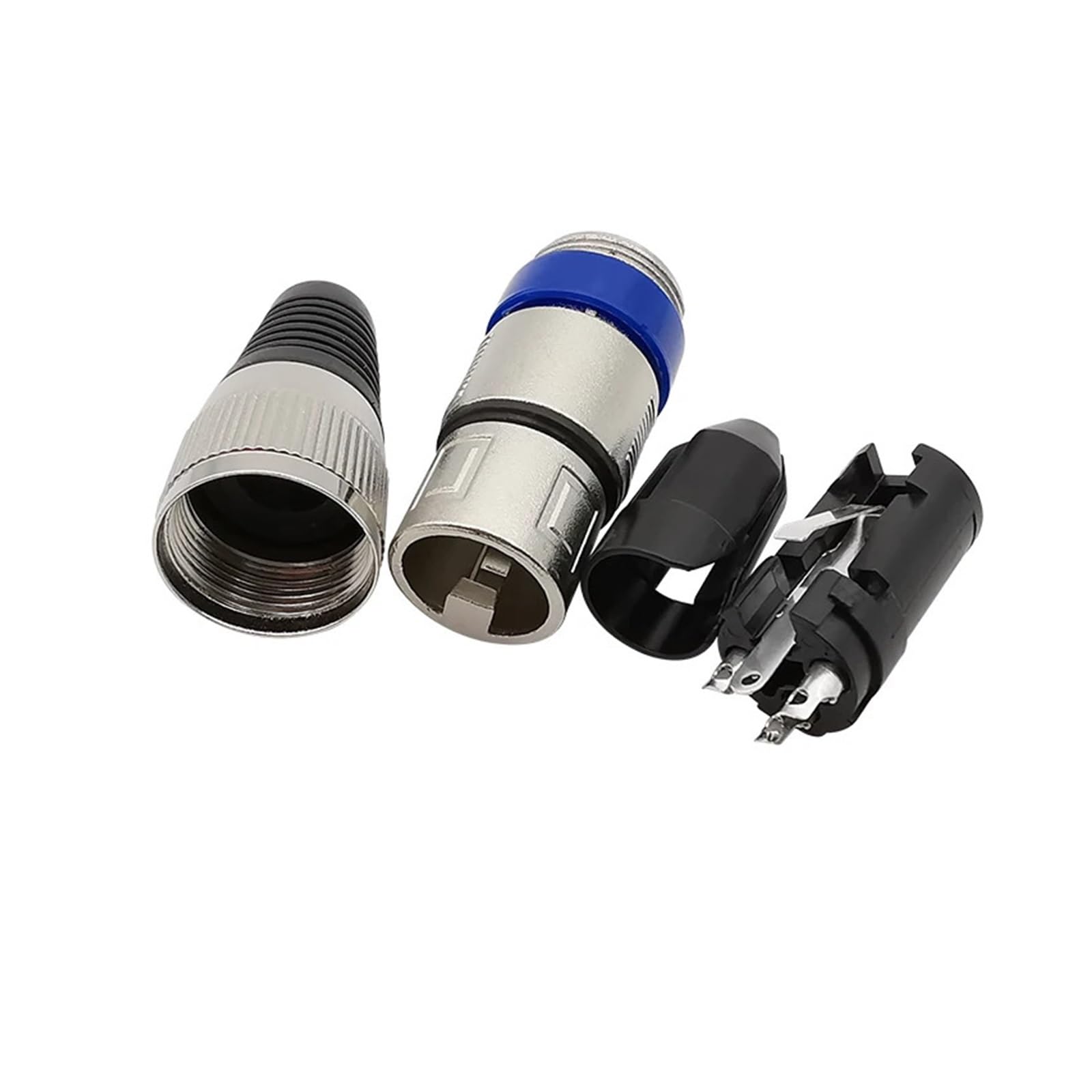 Connettore for microfono a 3 pin da 2/5/10 pezzi, spina jack maschio femmina con alloggiamento in nichel, contatti in argento for la connessione del cavo del microfono(XLR Blue Male,10Pcs)