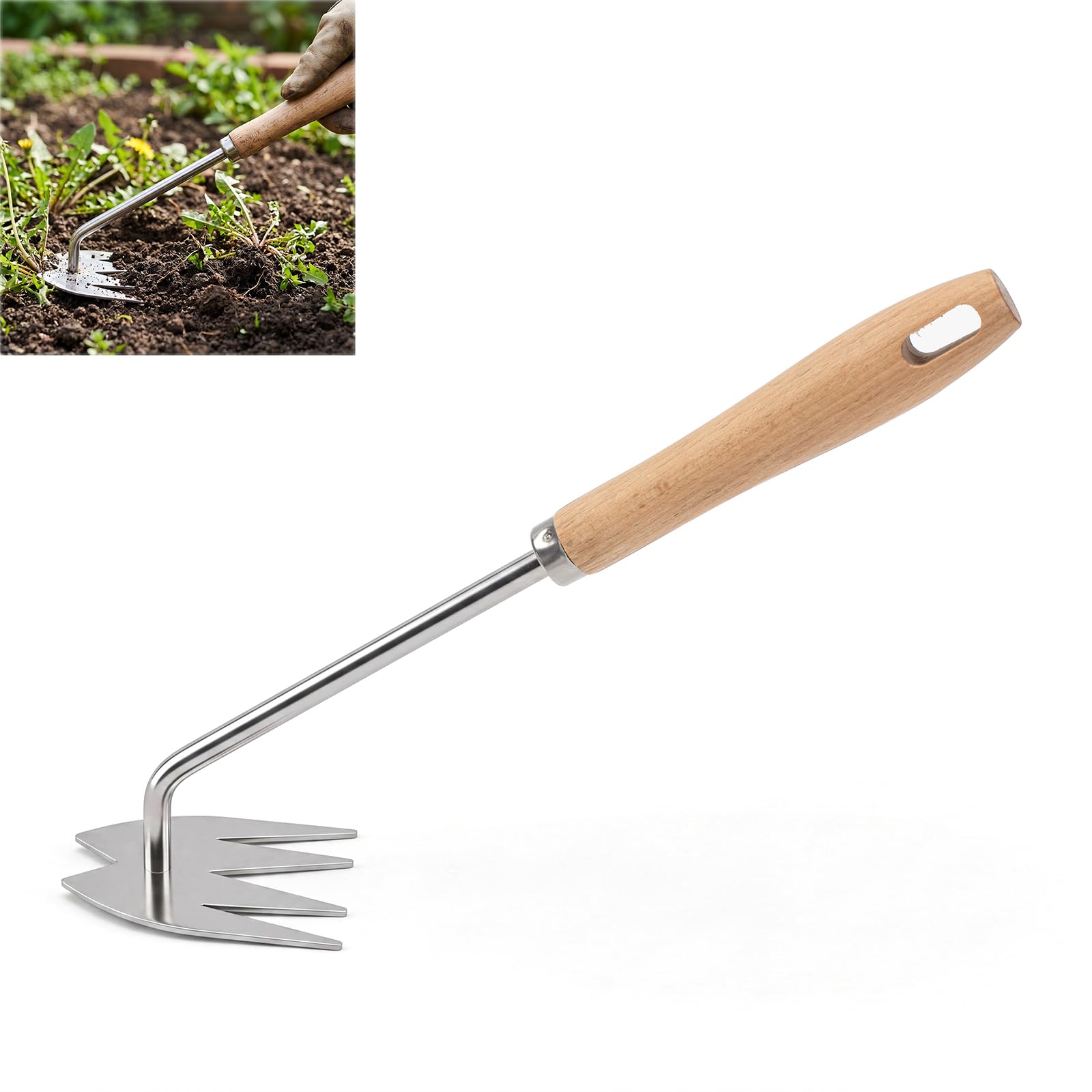 Vinuwu Weed Puller,Stainless Steel Weed Remover Tool for Planting, Weeding and Transplanting,Weeding Hand Tools for Garden Patio Lawn (A)