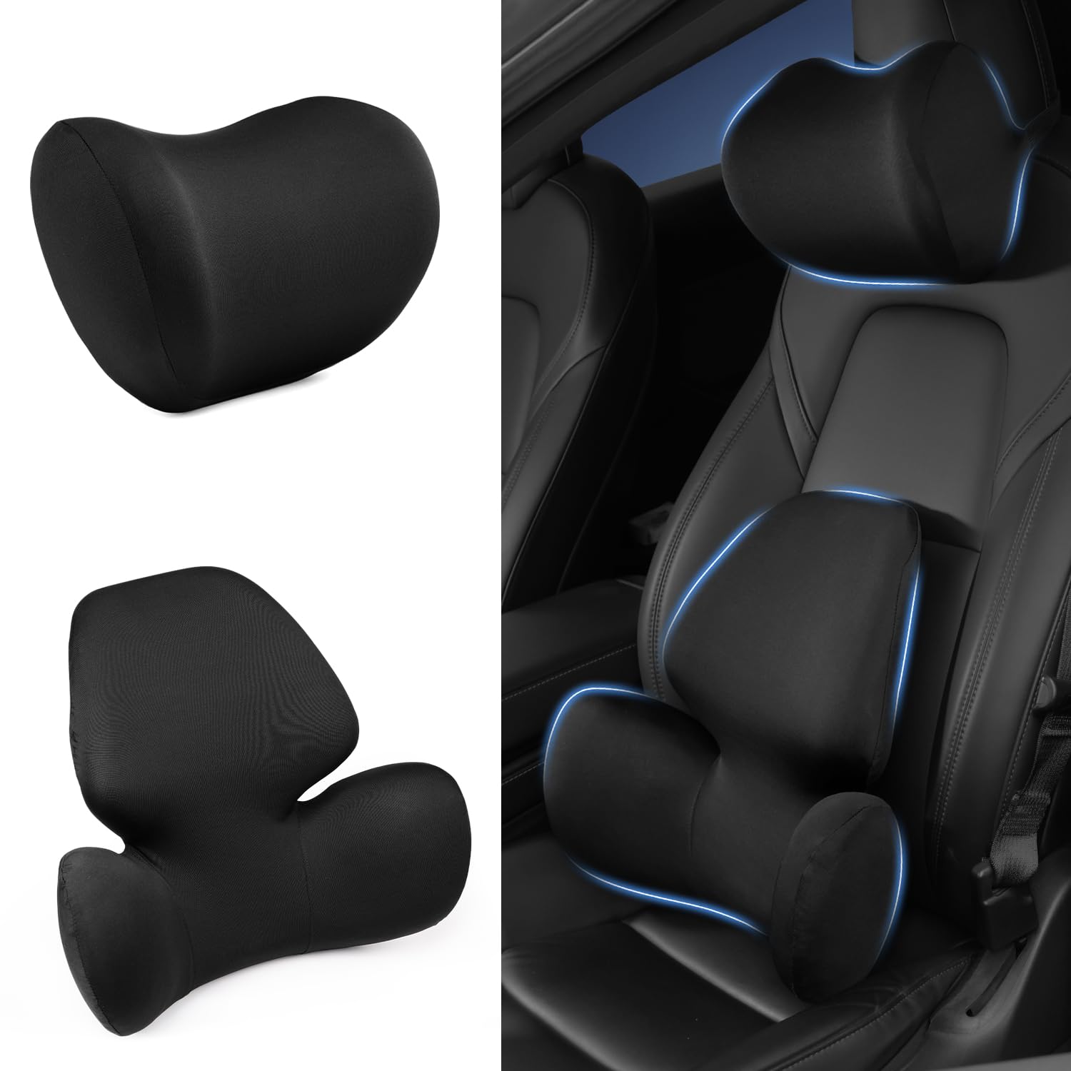 Amazon.co.jp: Virauto ヘッドレスト ネックピロー 腰クッション 車用
