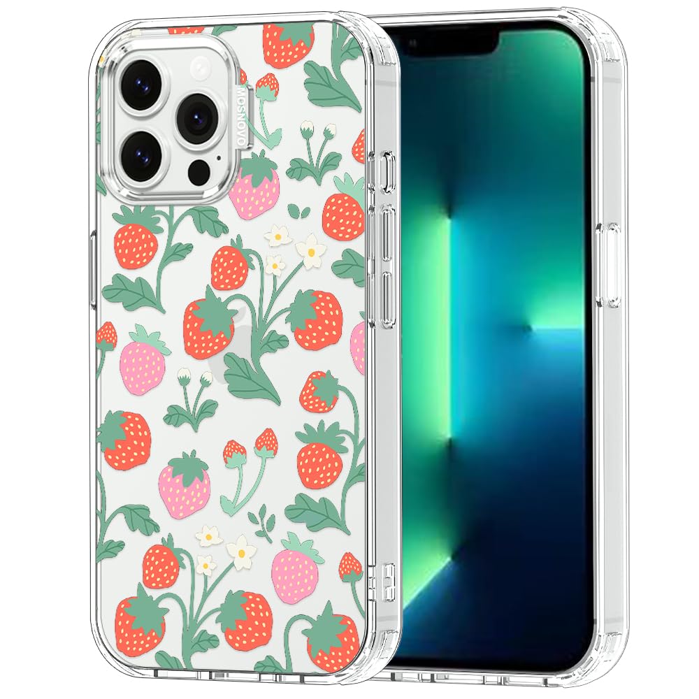 MOSNOVO Case for iPhone 13 Pro Max, [Buffertech 6.6ft Military-Grade Drop Protection] [Anti Peel Off Tech] Clear TPU Bumper Phone Case Cover Design -