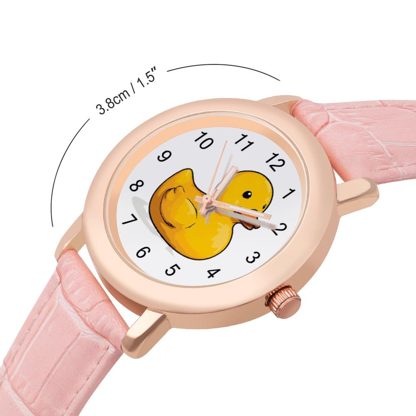 Rubber Duck Damen-Armbanduhr, leicht ablesbar, flexibel, drei Zeiger, rundes Gehäuse, Quarzuhr für kleine Handgelenke