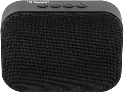 Miniatura 4 de TELLUR Callisto - Altavoz Bluetooth portátil, diseño de tela ultra compacto, altavoz de radio portátil FM, manos libres, USB, MicroSDTF, puerto