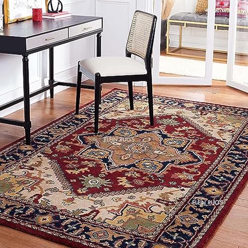 Image of 12x15 Ft Hand-Tufted Wool Area Rug - Oversized Carpet for Living Room, Hall, Office, Drawing Room - Soft & Durable Traditional Floor Rug (Multicolor)