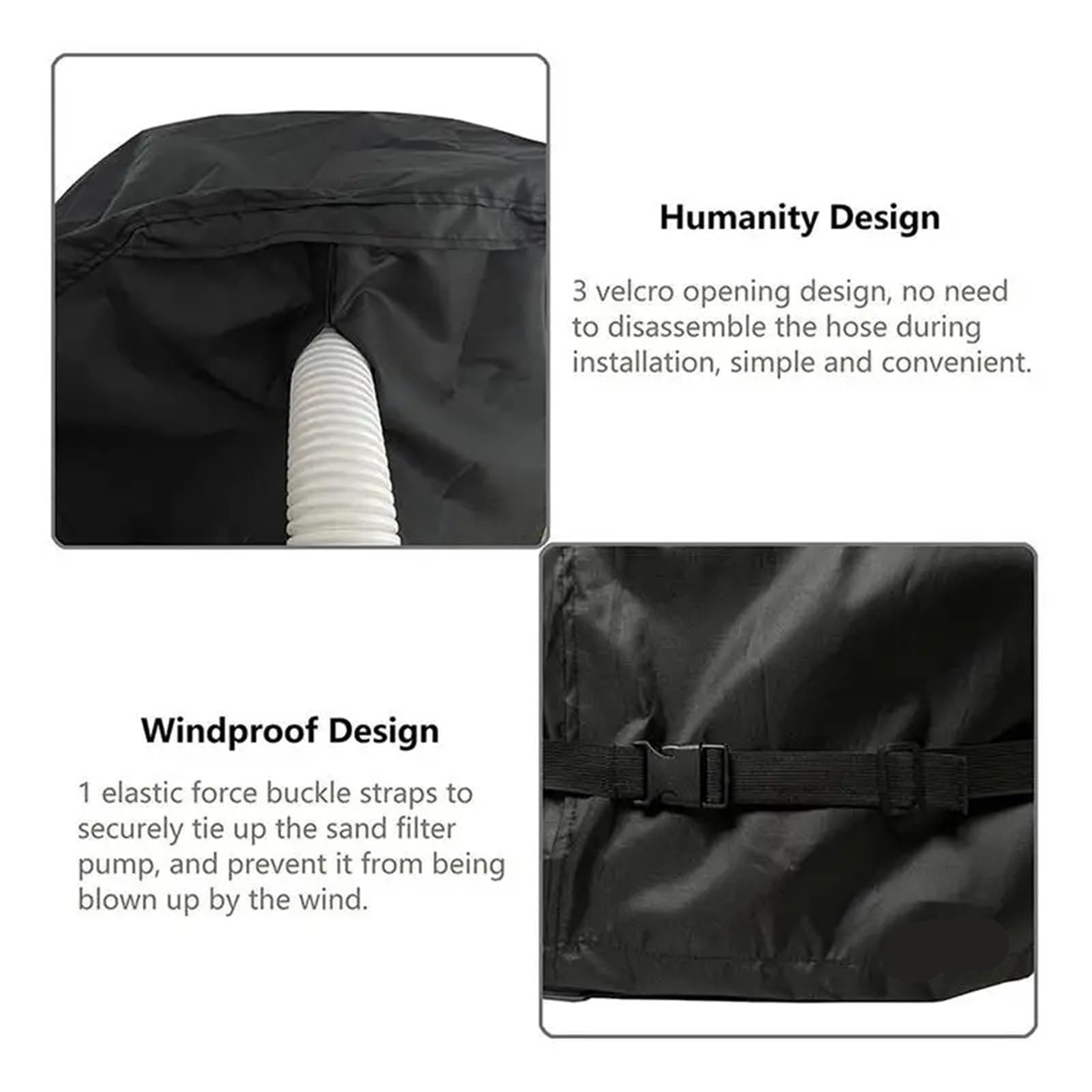 Cubierta impermeable para bomba de filtro de arena de tela Oxford anti-UV, 66 x 62 x 72 cm