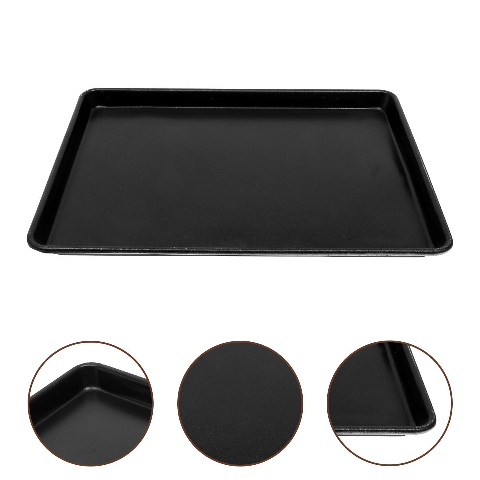 VILLCASE Teglia da Forno Rettangolare in Lega di Alluminio Antiaderente, Versatile per Cottura e Pane, Colore Nero, per Famiglie e Uso Individuale