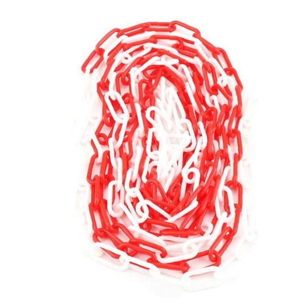 Froiny Red And White 5Meter Plastic Chain 6Mm Guardrail Warning Post Safety Protection Barrier Link Traffic Cone Chain