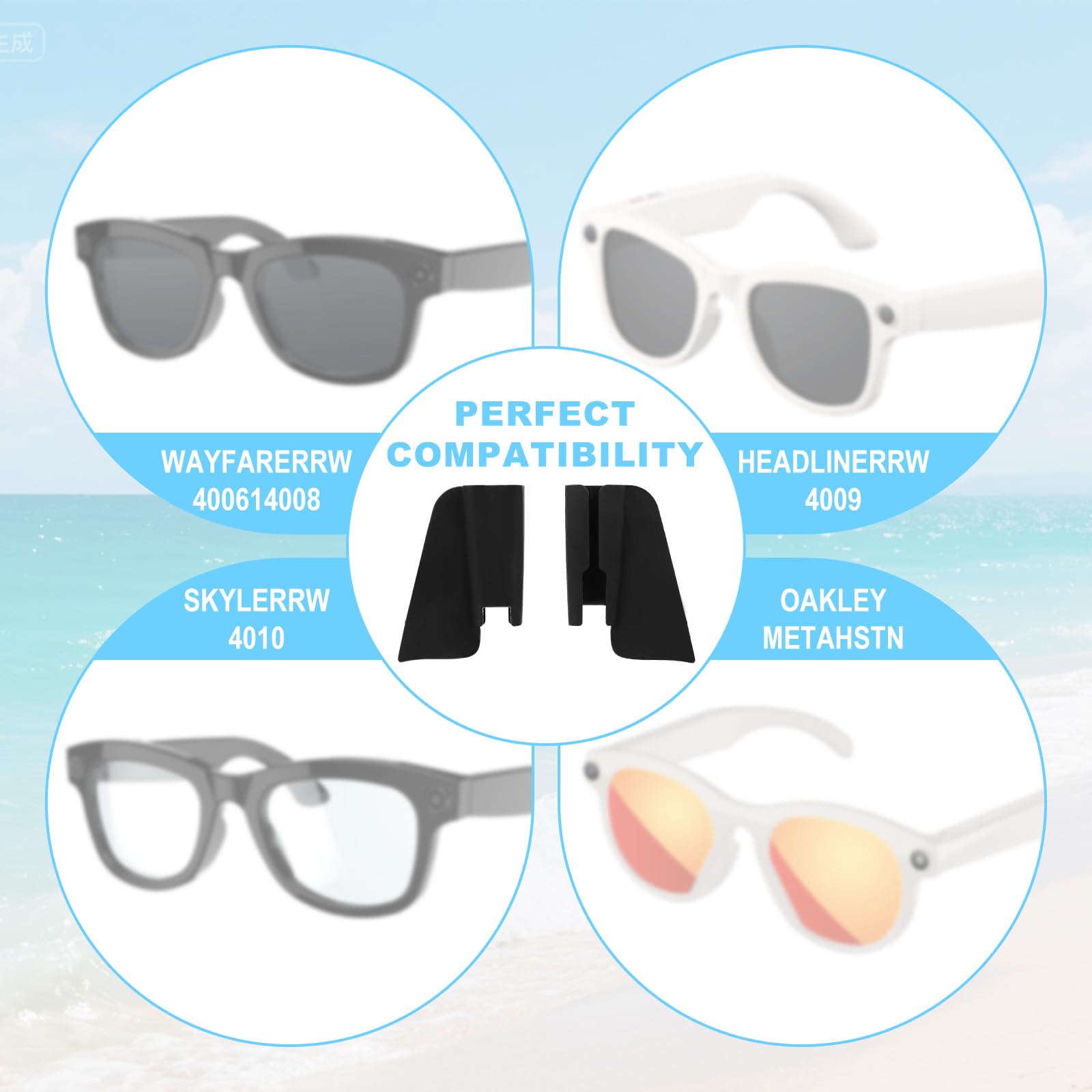 2pz Protezioni Laterali Occhiali per Wayfarer/Skyler/Headliner/Oakley, Silicone Leggere Clip su Accessori Occhiali Intelligenti di Sicurezza per Corsa Ciclismo Arrampicata Skateboard