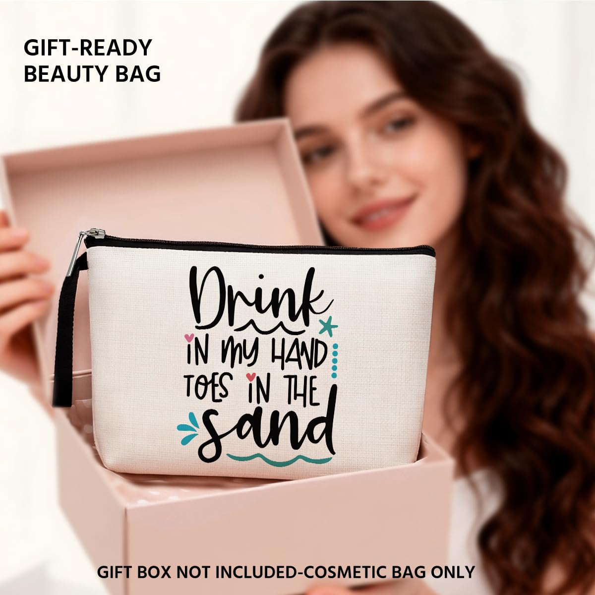 Hanamiya Na Beach Lover Gift: Beach Theme Decor, Purse, Makeup Bag, Travel Essentials, Cruise Bag for Summer Lovers