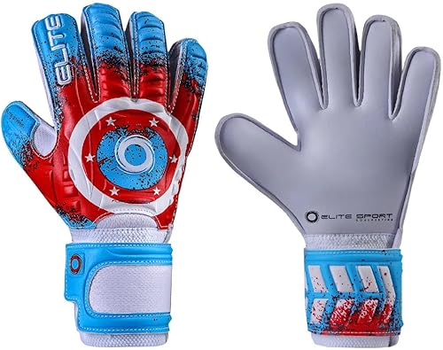 Elite Sport 2020 Stars - Guantes de portero para jóvenes, color rojo, blanco y azul, 6