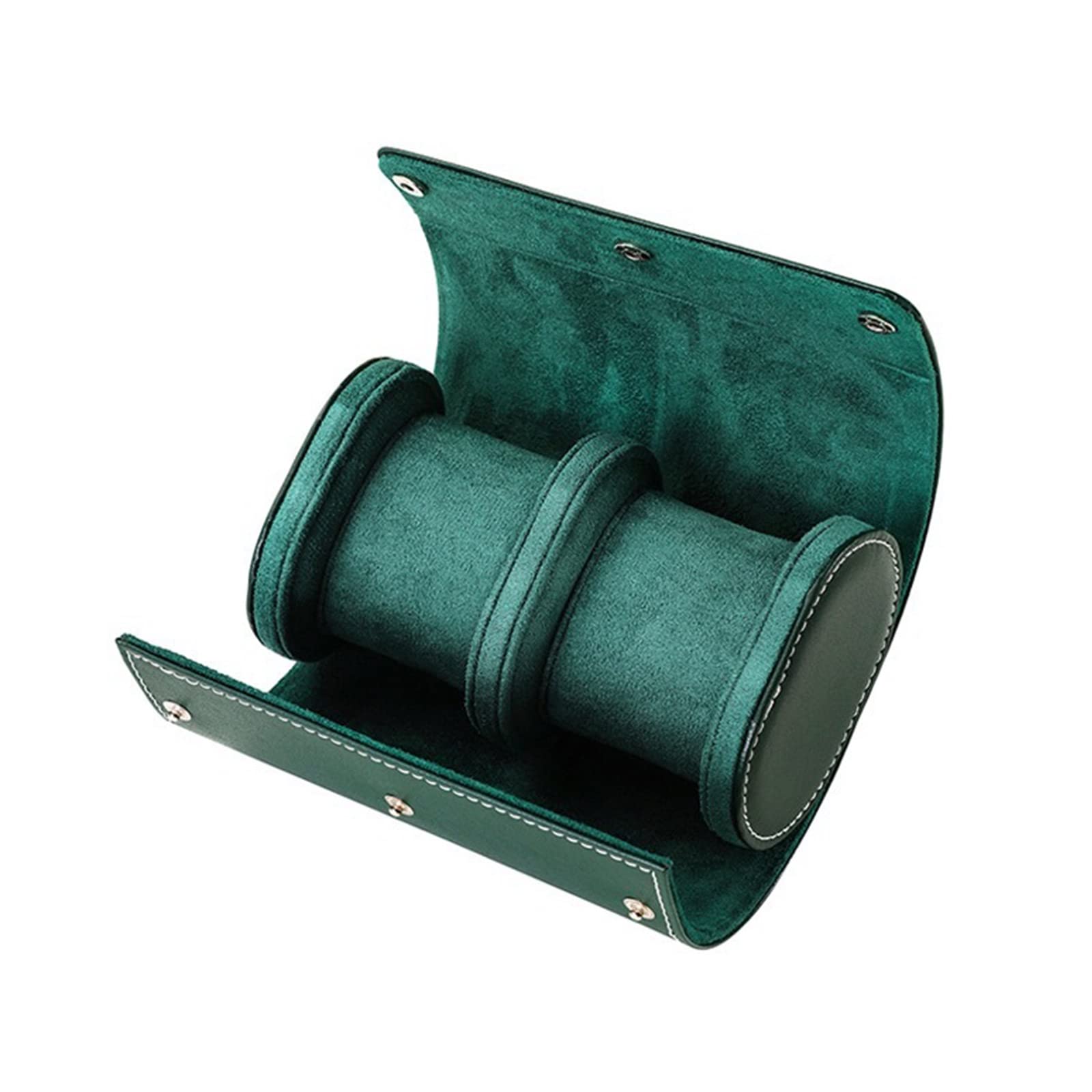 Handgefertigte Leder Uhrenrollenbox, Reise Uhrenrolle mit Samt Armbanduhrhalter, Ringen, Vitrinen für Männer und Erwachsene, Leder Reiseetuis für Männer