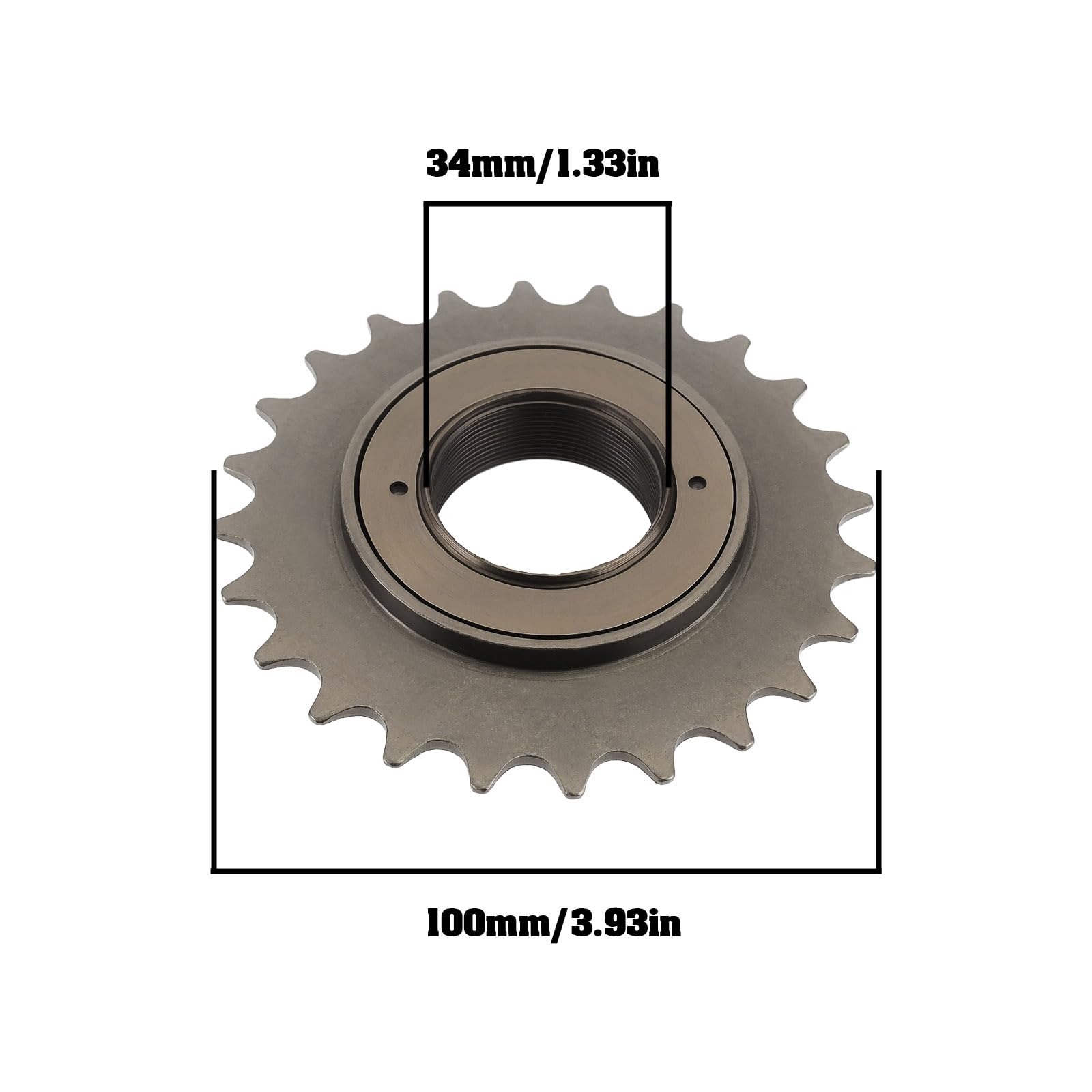 The Lord of the Tools 2 Pezzi 24 Denti Bici Ruota Libera Monomarcia ID 34mm OD100mm Per Catena 1/2" X 1/8" Accessorio Per Bicicletta Marrone