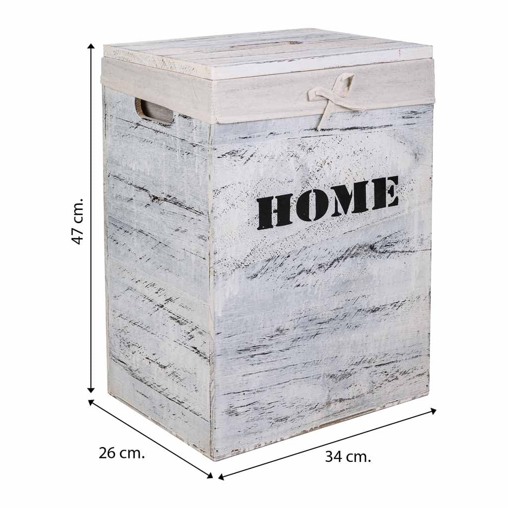 WANDERLUST DECO Cestos Ropa de Madera Set 2 pzas 40x30x54-34x26x47