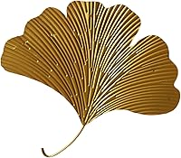 Vista 1 de Fenteer Decoración de pared de hojas de ginkgo montadas en la pared, escultura de arte de pared de hojas de ginkgo, grande