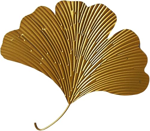 Fenteer Decoración de pared de hojas de ginkgo montadas en la pared, escultura de arte de pared de hojas de ginkgo, grande