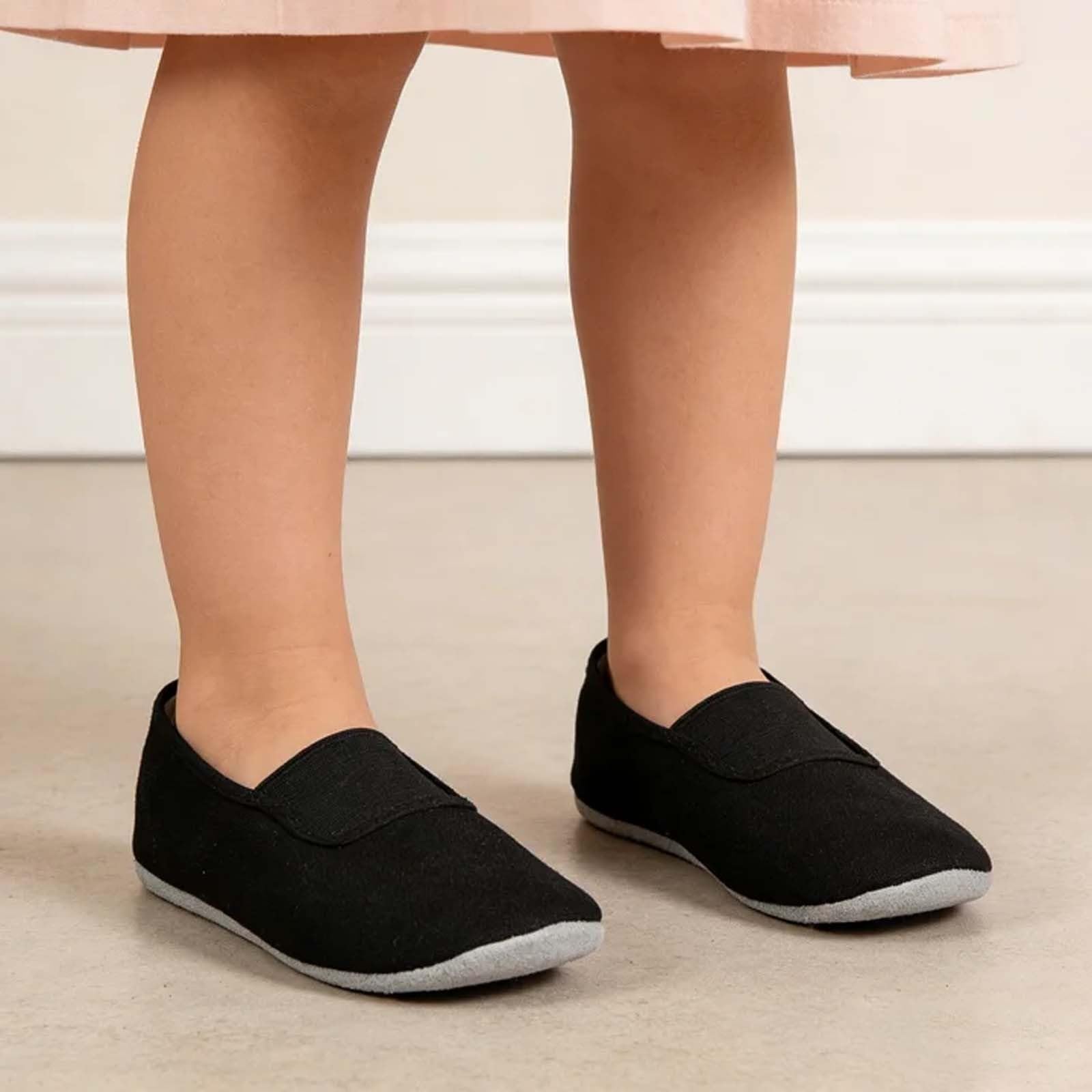 Générique Chaussures De Ballet Pour Enfants Chaussons Gymnastique Antidérapants Avec Toile Lin Semelle Sandales Avec Col élastique Légères Respirantes De Danse Et Fitness (4-12 Ans)
