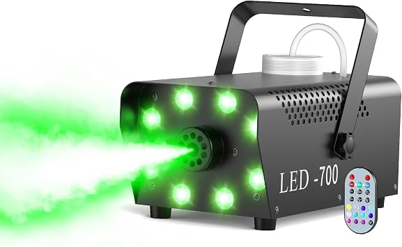 700W Professional Smoke & Fog Machine with 14 Color LED Lights Wireless Remote Control, Continuous Spray, Durable Design Perfect for Halloween Weddings Party Event