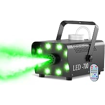 700W Professional Smoke &amp; Fog Machine with 14 Color LED Lights &ndash; Wireless Remote Control, Continuous Spray, Durable Design &ndash; Perfect for Halloween Weddings Party Event
