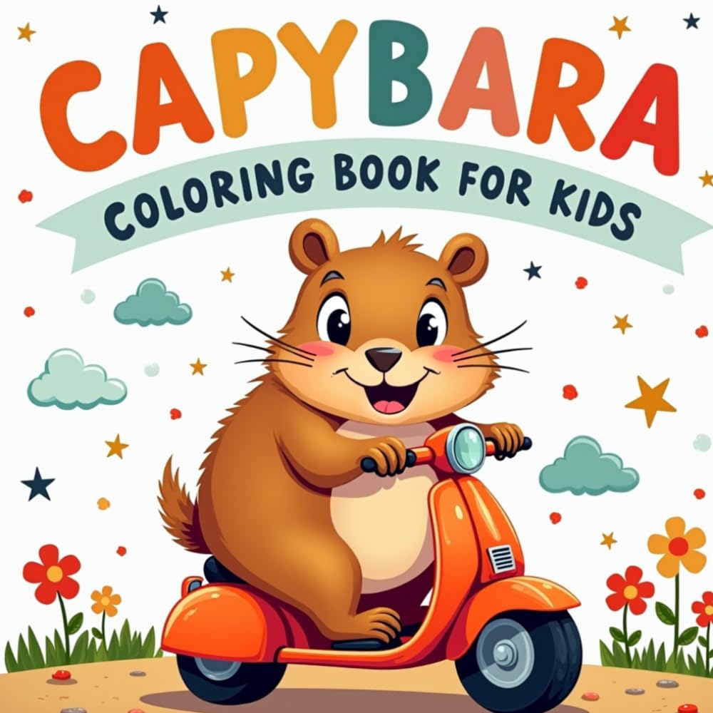 Capybara Coloring Book for Kids Ages 3–6: Capybara Coloring Book for Kids with Cute and Funny Animal Pages – Easy and Bold Designs for Beginners