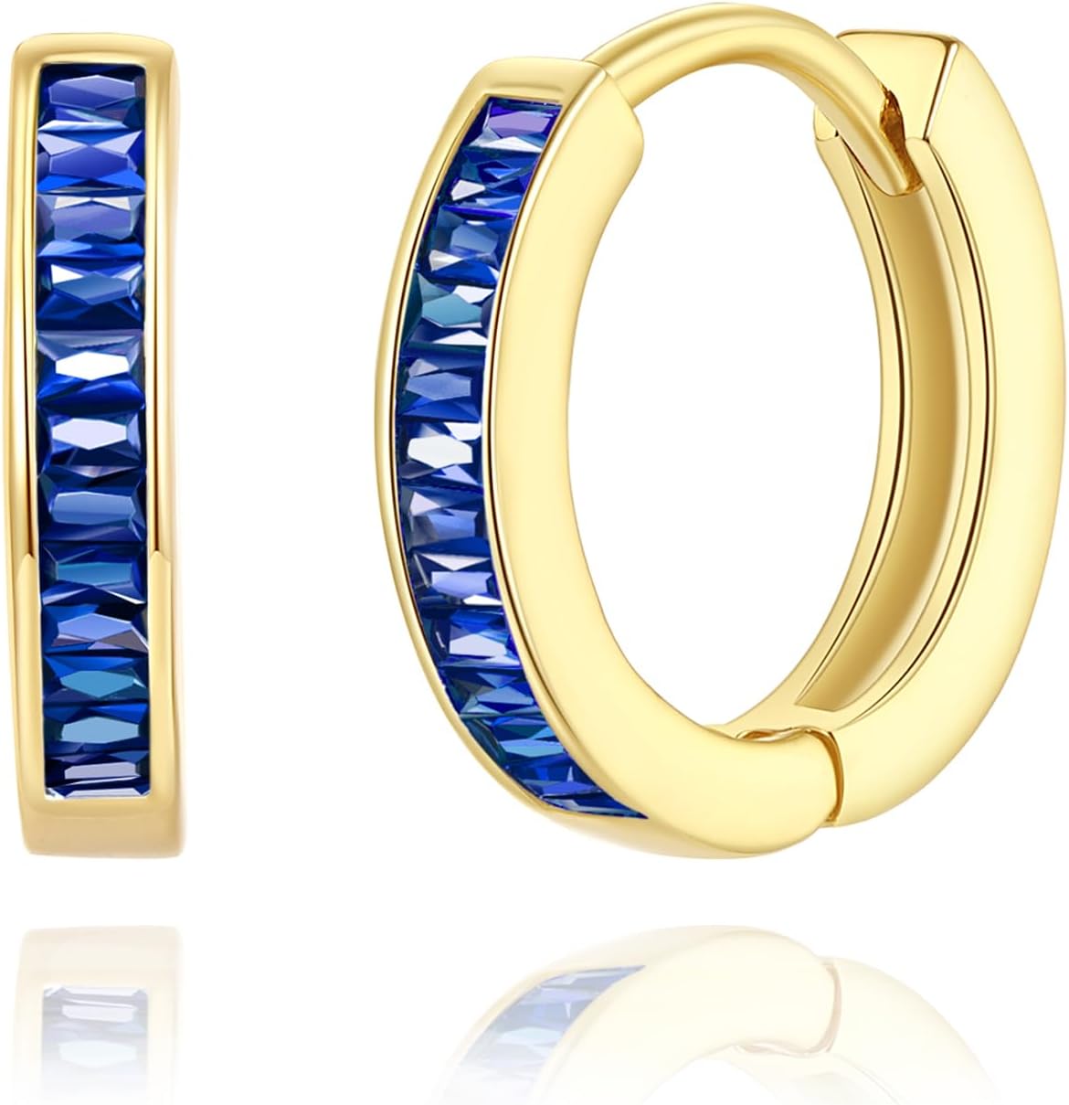 14K Gold Huggie Earrings for Women Silver Huggie Hoop Earrings Cubic Zirconia Huggie Earrings Stud Earrings Lightweight Dainty Hypoallergenic Earrings Jewelry Gifts