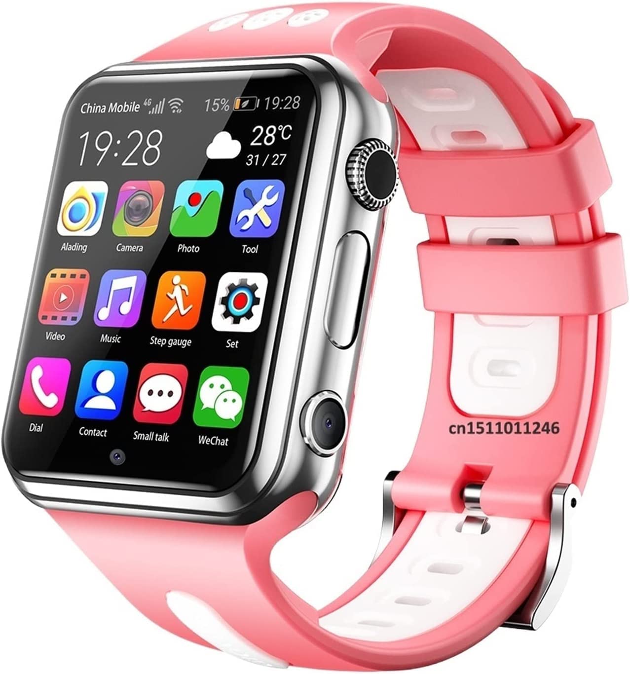 GABLOK Smartwatches 4G GPS WiFi Posizionamento Studenti Bambini 9.0 Sistema Bluetooth SIM Card Elettronica (colore : Silver1-pink1, Dimensioni: 1)