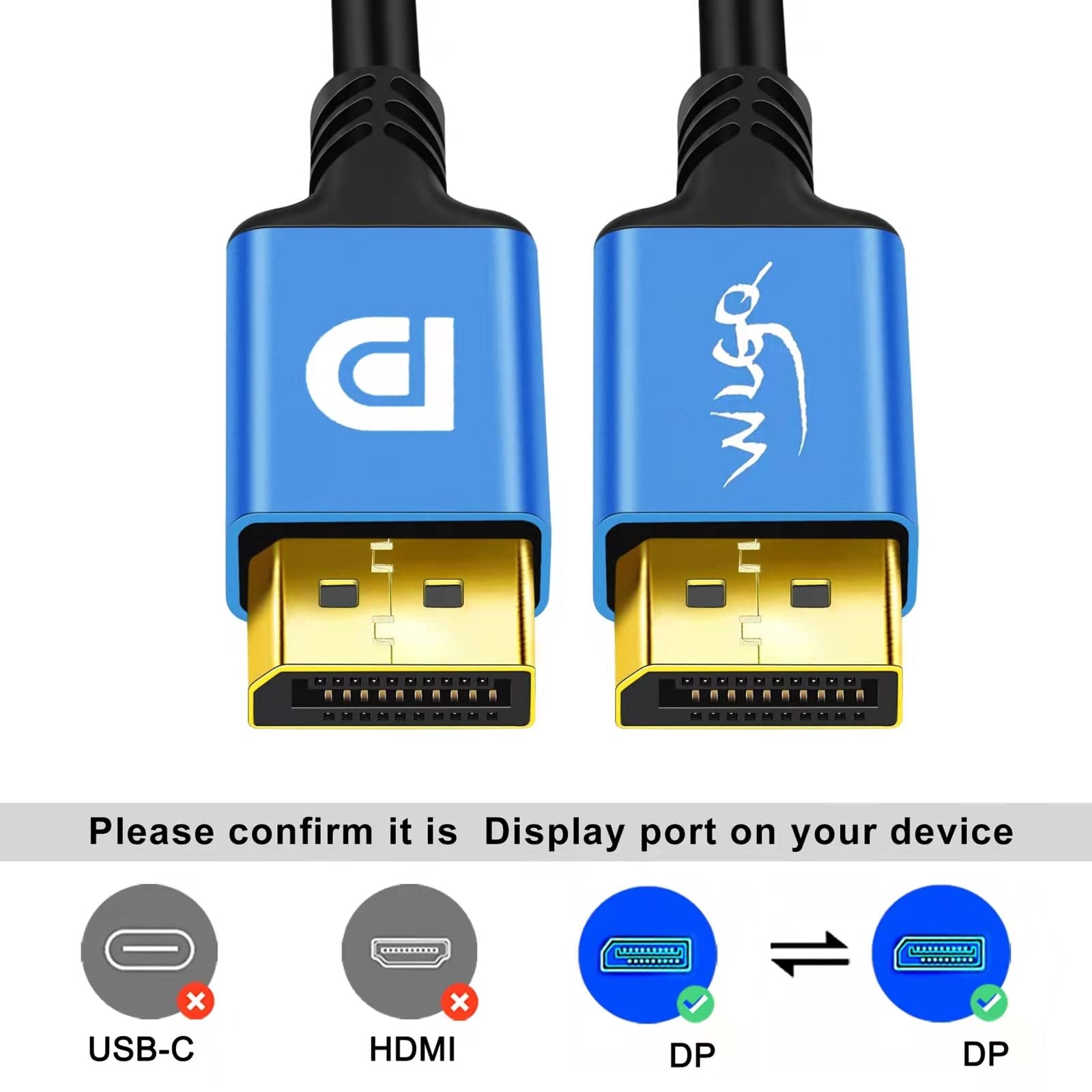 Amazon.co.jp: WLGQ Displayport 1.4 Cable 8K 60Hz 4K 120Hz 2k 144hz
