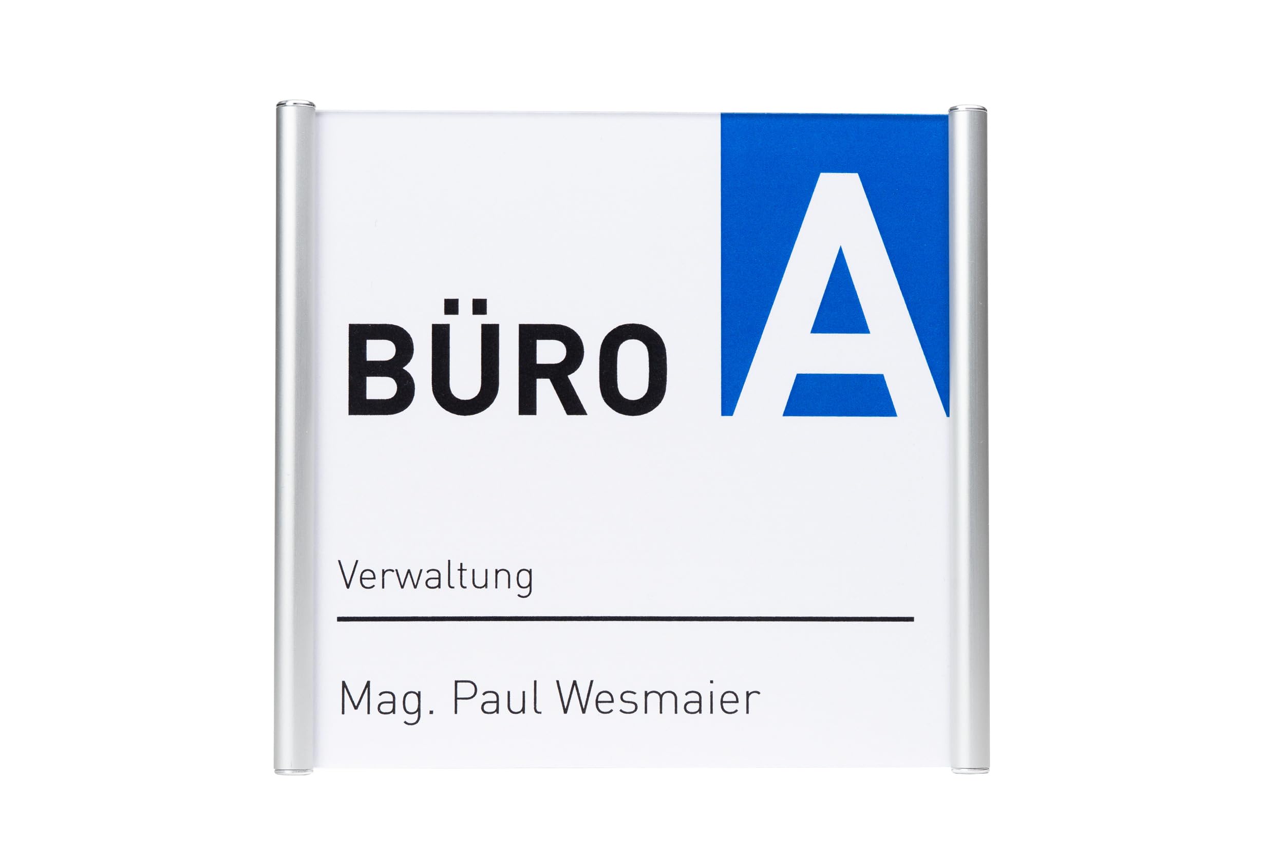 PLANO Türschild 162 x 148,5 mm - 5er-Set Büroschilder zur Wandmontage, Acryl-Namensschild für Büro und Praxis