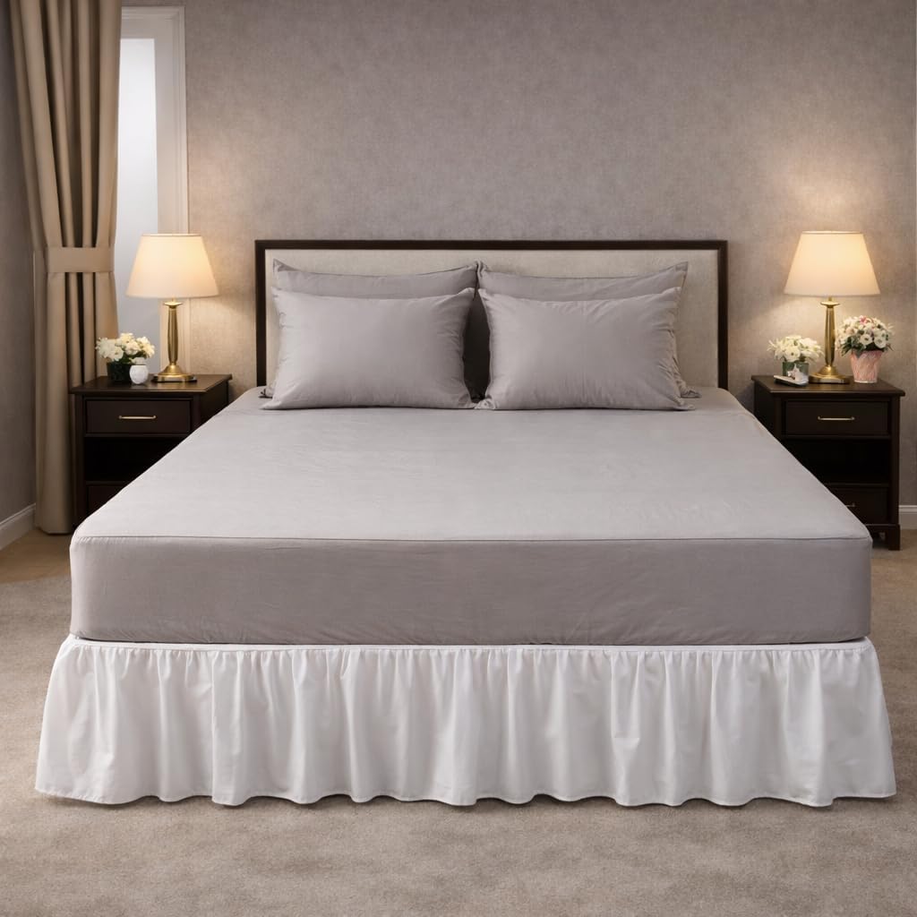 100% Cotton Single Layer Mattress Cover King Size, Elastic Mattress Cover, Stretches Up to 16 Inches Deep, Cozy, Absorbent, Easy to Replace, Machine Washable (6 Colors) (Gray, Twin)