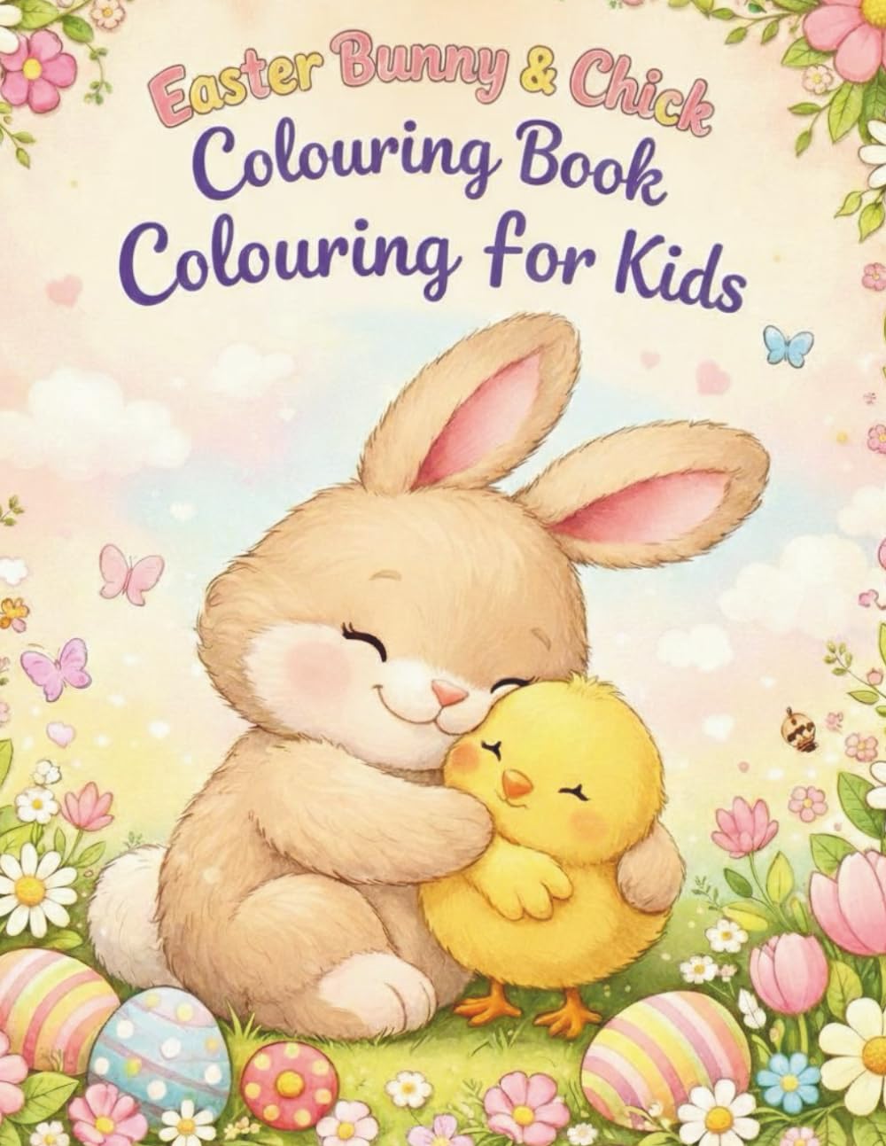 Easter Bunny & Chick Colouring Book Colouring for Kids.
