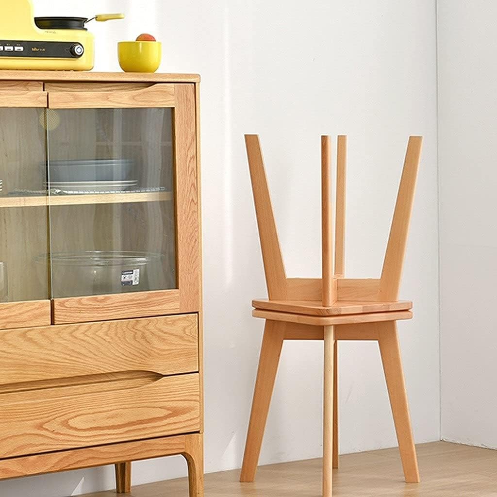 Minimalist Fashion Creative Adult Small Bench Household Square Stool Solid Wood Stool Fashion Dressing Stool for Living Room Bedroom Kitchen Casual/Natural Wood Color