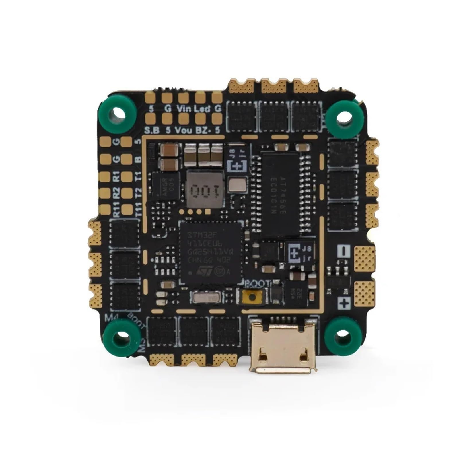 Compatibile con Drone 2-6S F411 Flight Controller AIO con giroscopio BMI270, ESC BLHeli_S 35A 45A, OSD e sensore di corrente(F411 AIO 45A)