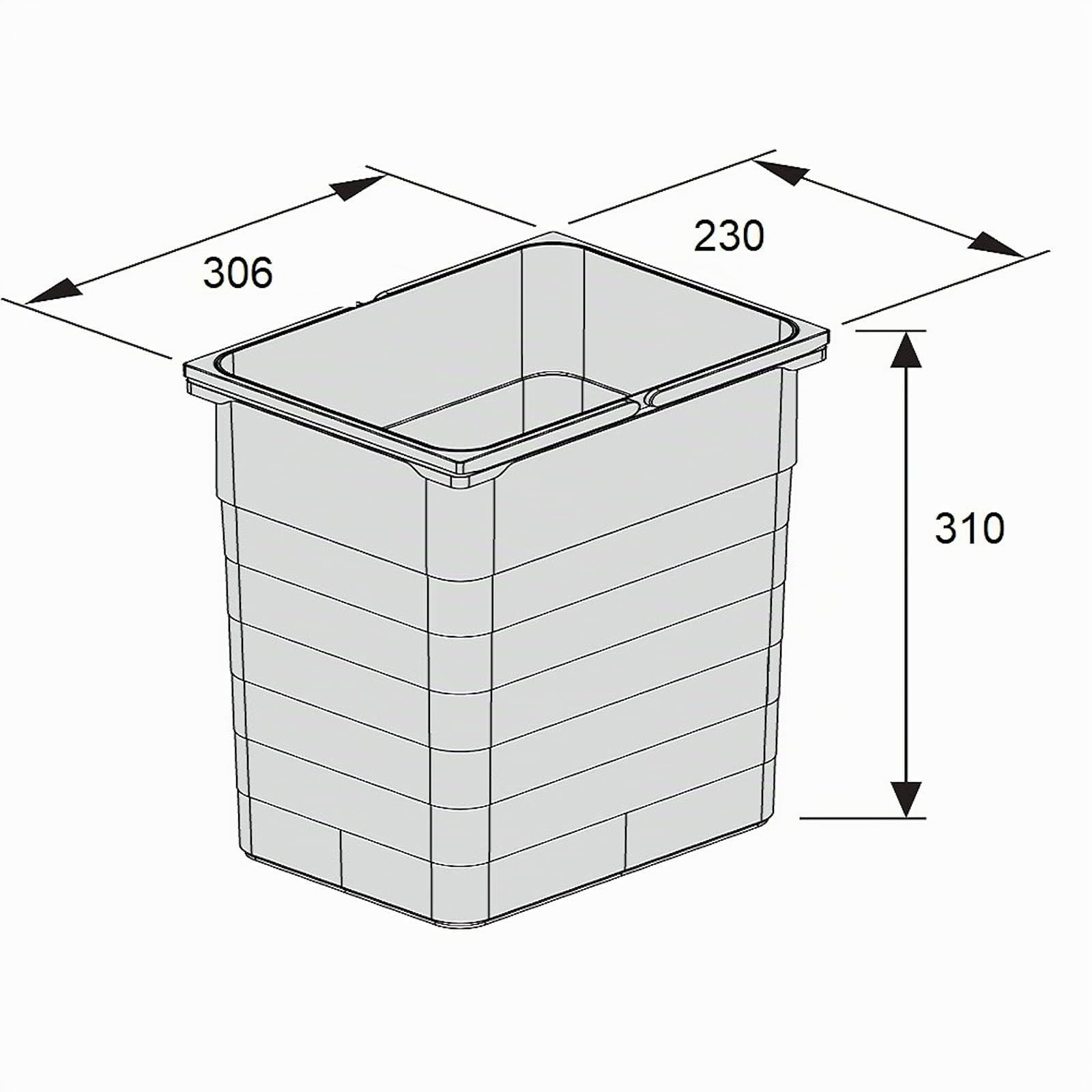 Ninka eins2vier Recolector de basura 17 L gris oscuro Alto: 310 mm 306 x 230 mm Recolector de basura Cubo de Basura Cesto de basura compost
