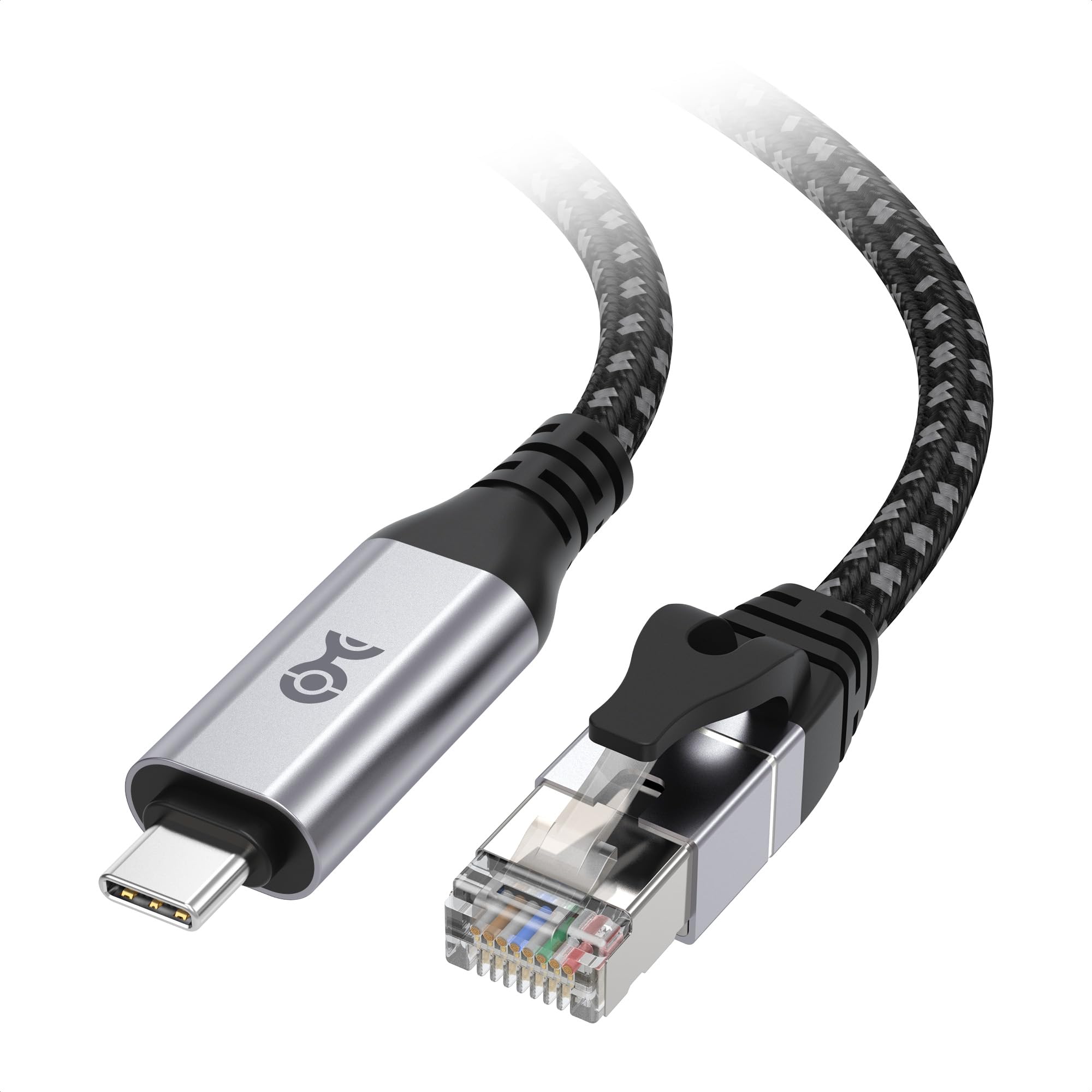 Photo 1 of Cable Matters Plug & Play Braided USB C to Ethernet Cable - 10ft, Gigabit Ethernet to USB C Cable, Thunderbolt 4/5 Compatible, Ideal for MacBook, iPad Pro, XPS, Surface Pro