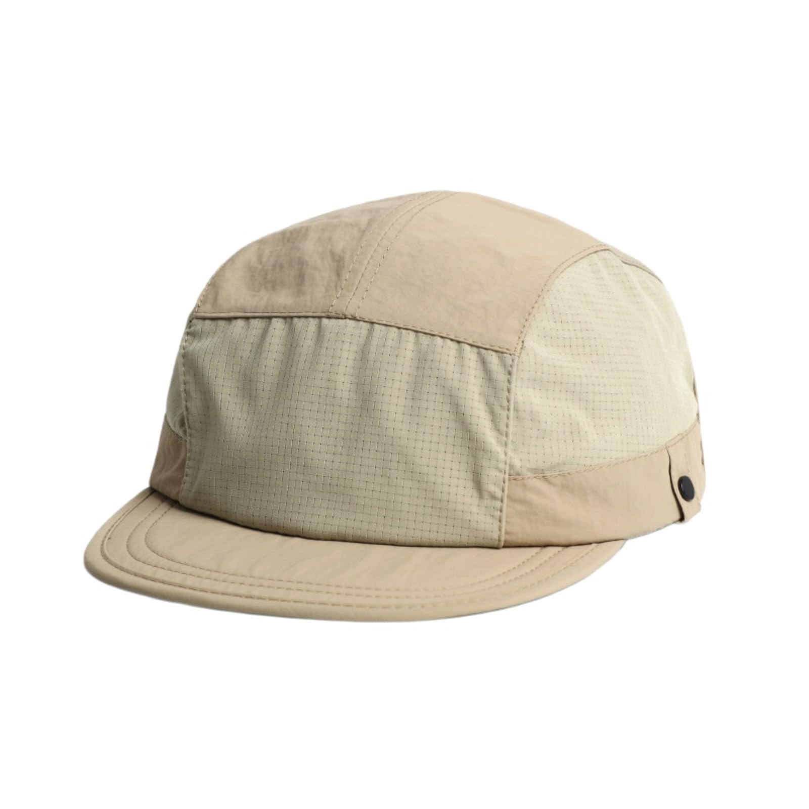 Gyios Unisex Khaki Baseball Cap Five-Panel Quick-Drying Hat Breathable Flat Brim Cap-56-58Cm