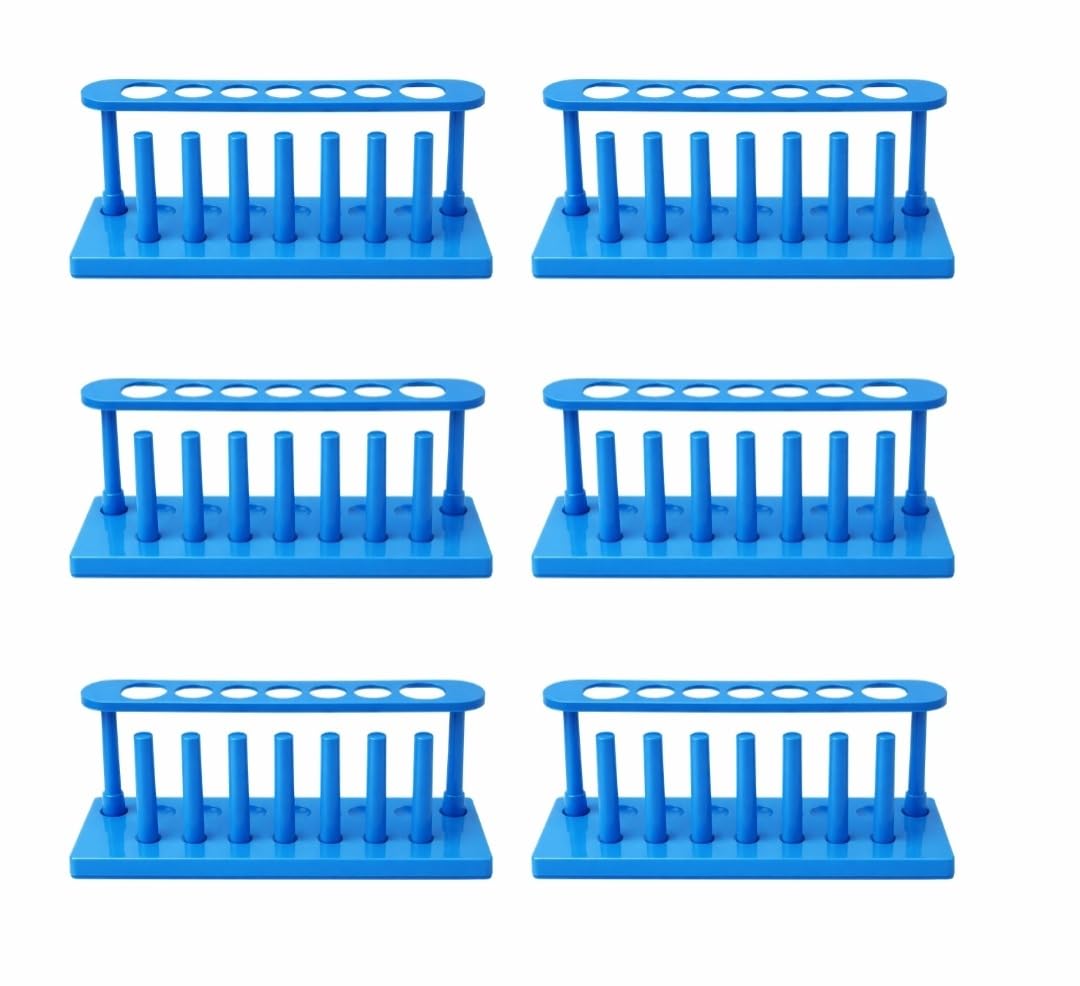 Test Tube Rack (Pack of 6), 6 Holes, Plastic, for Holding and Organising Test Tubes-image-41
