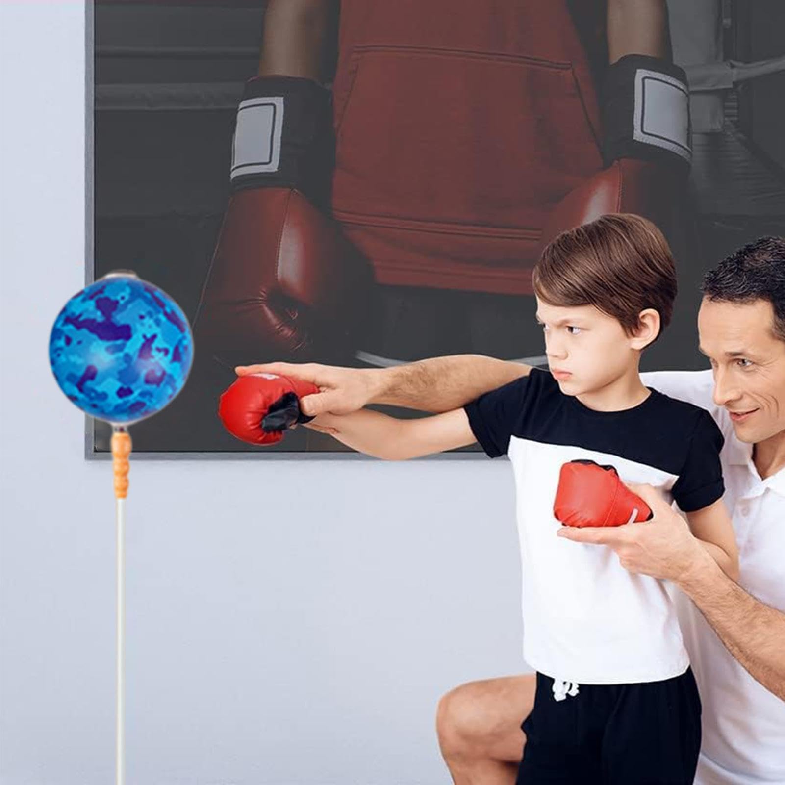 Boxing Standing Speed Bag | Verstellbarer Speed Bag Stand | Freistehender Speed Bag | Speed Bag mit Rebound, Tragbarer Boxing Speed Bag, Standboxsack, Reflex Training Speed Bag