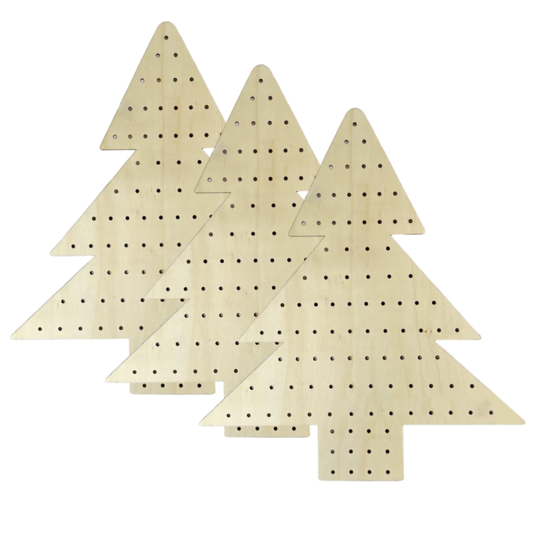 Ngbbby Burlywood Wreath Boards With Holes, 3Pcs Triangular Wreath Board Frame, 16X18 Unfinished Wooden Xmas Tree Shape Frame, Decorative Diy Hanging Floral Hoop
