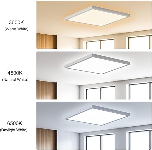 Miniatura 2 de Lámpara de techo LED de montaje empotrado, 2400 lm, luz de techo LED súper delgada de 12 pulgadas, lámpara de techo de 5000 K para dormitorio, sala