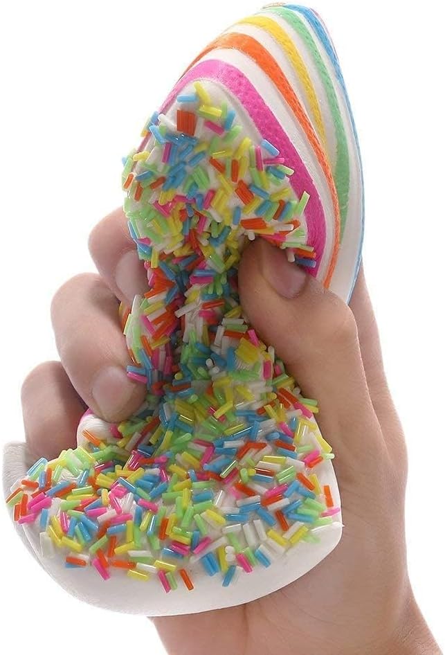Anboor 5.8 Inches Squishies Cake Rainbow Jumbo Slow Rising Kawaii Scented Cheese Squishies Valentines Day Stress Relief Kid's Toys