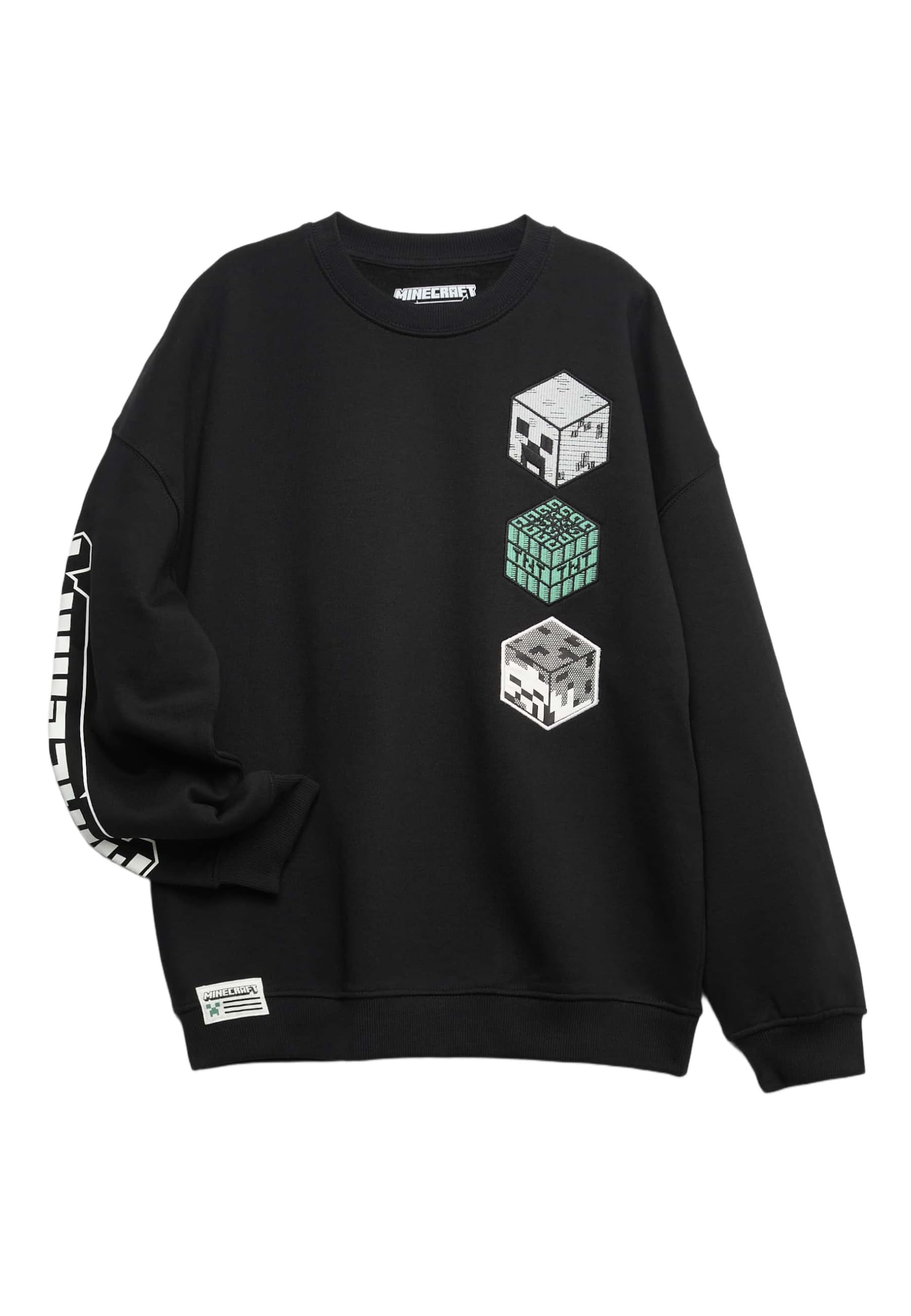 Marks & Spencer Minecraft™ Kinder Jungen Baumwolle Sweatshirt Regular | Ärmellänge: Langarm, Rundhalsausschnitt
