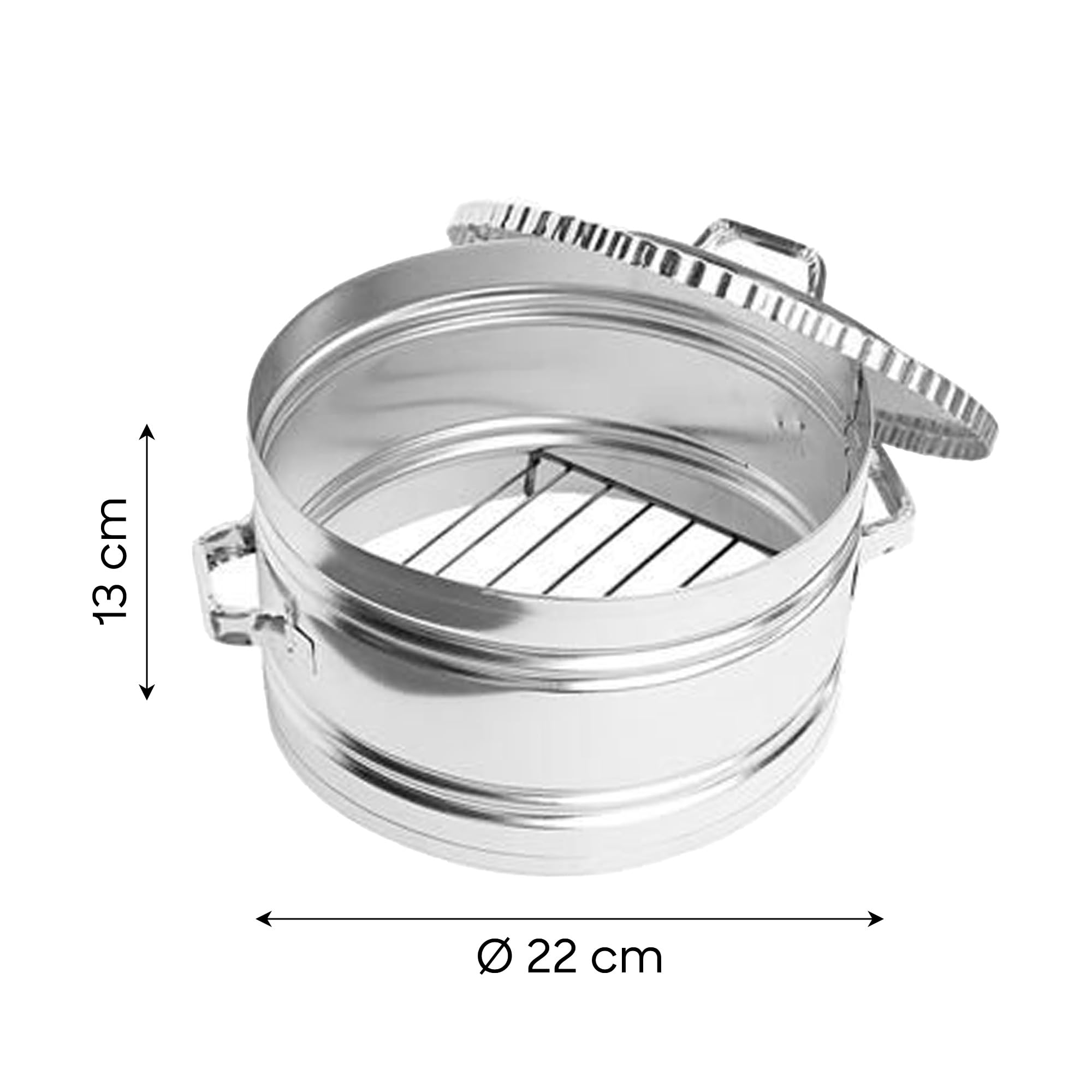 Sicignano | Rôtissoire en tôle avec couvercle | Cuisson traditionnelle et goût authentique pour artichauts rôtis sur barbecue (1, rond)