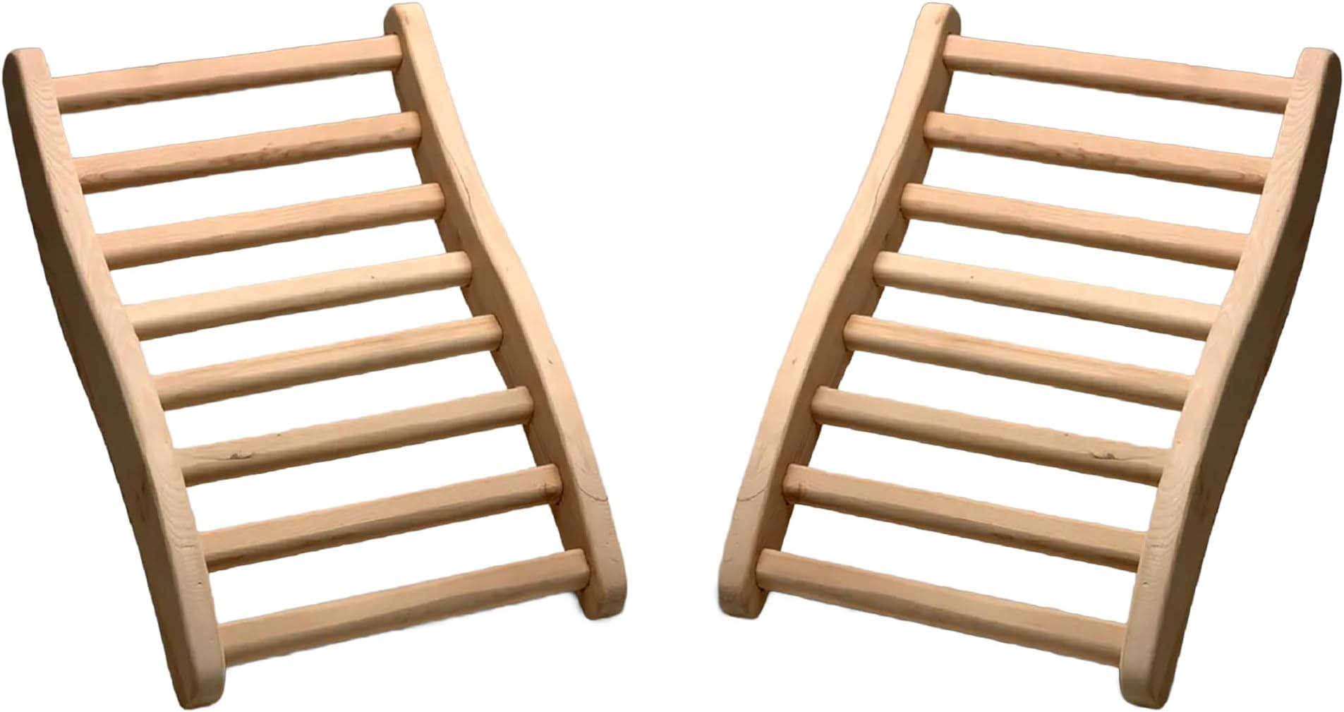 Dynamic Saunas 2 Pack S-Shaped Sauna Backrest, Ergonomic Wooden Support w/ Adjustable Angle Design | Suitable for Both Traditional & Infrared Saunas - Made from Canadian Hemlock, Up to 275 Lb Capacity