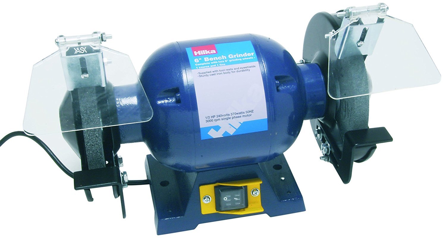 Hilka 6 Inch Bench Grinder - 1/2 HP Pro Craft - Blue