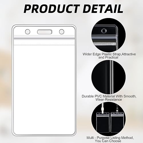Miniatura 2 de Colarr 1000 soportes para tarjetas de identificación, soporte de plástico grueso transparente para tarjetas de identificación, soporte impermeable