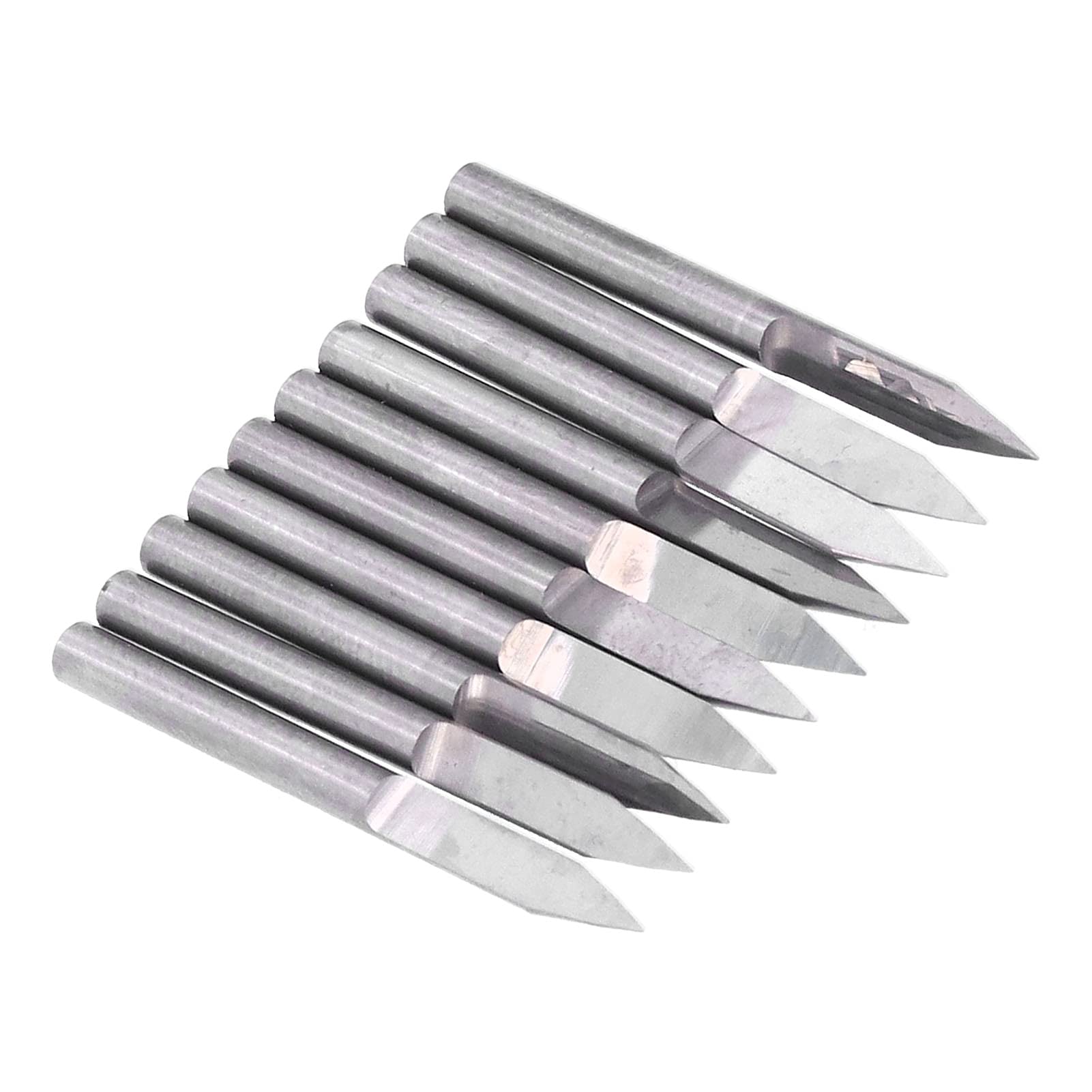 Brocas de Grabado de 10 Piezas, Brocas en V para Enrutador CNC de Acero de Tungsteno con Alta Dureza para Mecanizado de Madera, Plástico y Fibra de Vidrio (0,1 mm)